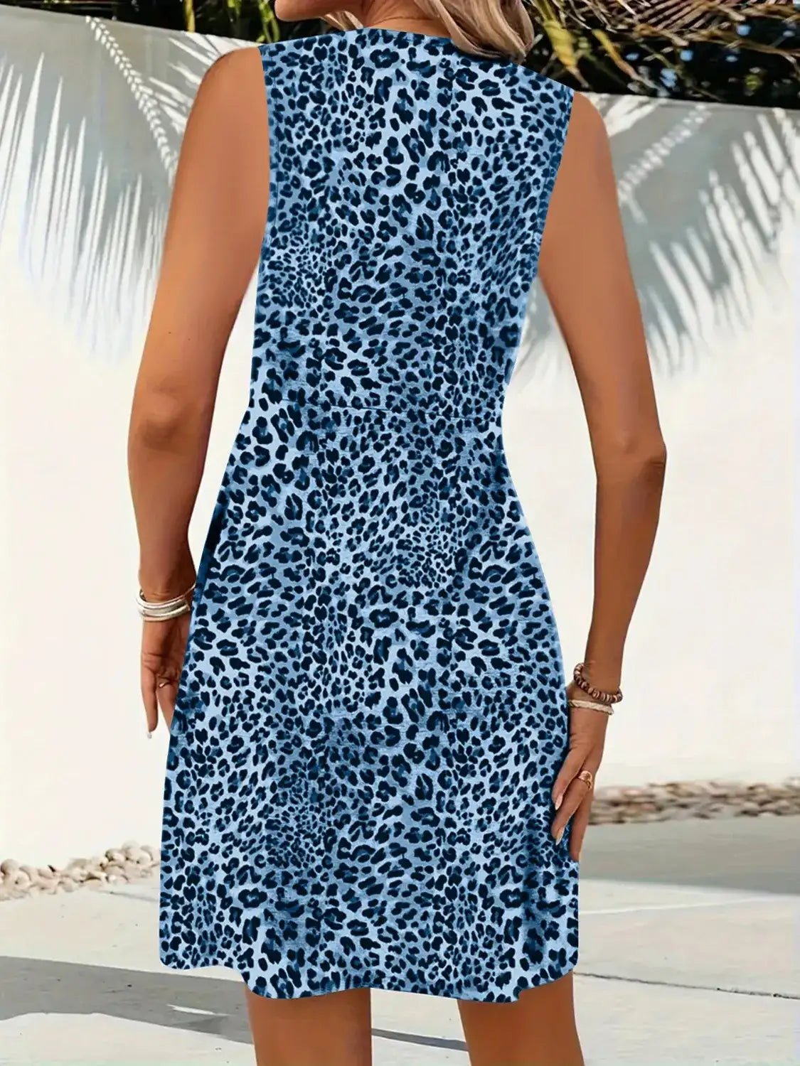 Leopard V - Neck Sleeveless Mini Dress - Bela Fils BoutiqueBela Fils Boutique